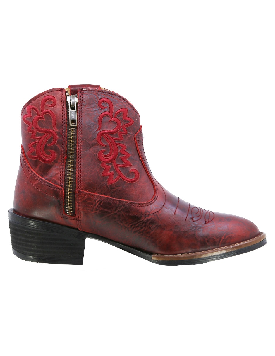 Bota cowboy al tobillo Vaquera de piel para mujer 3